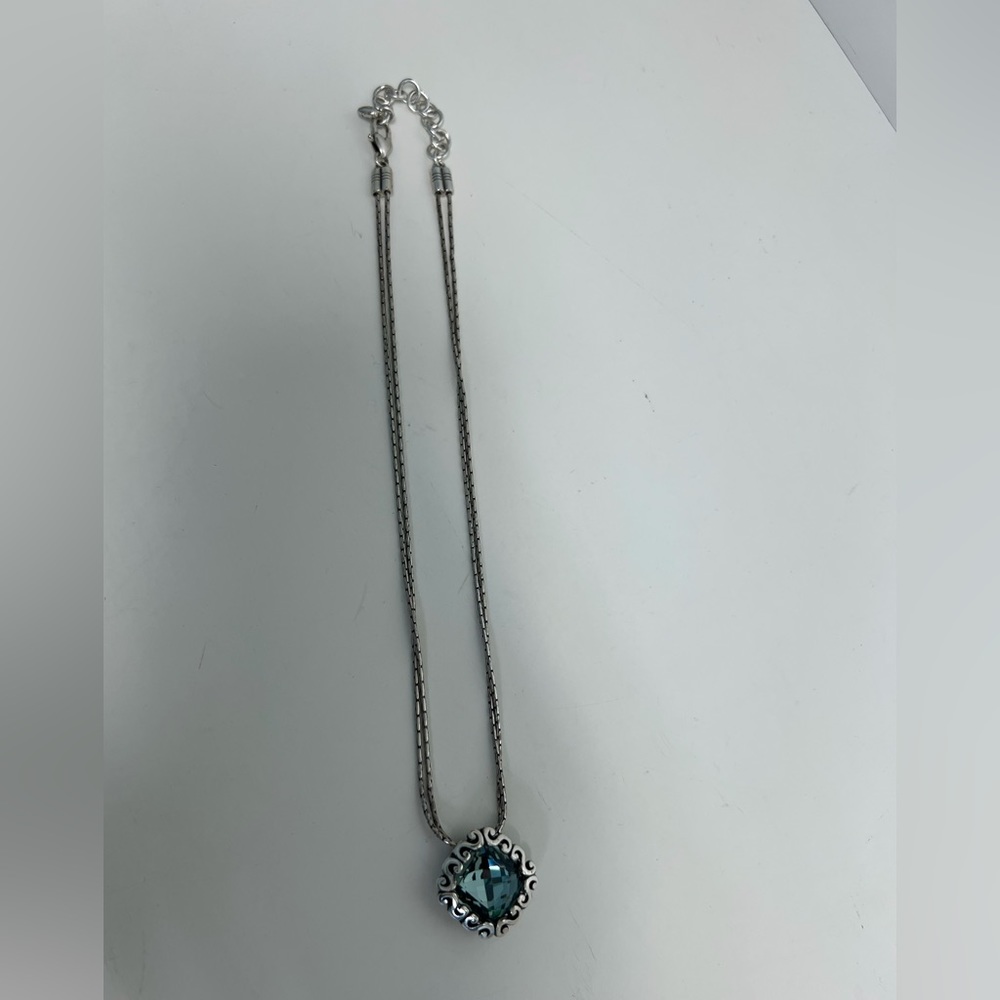 BRIGHTON SILVER NECKLACE WITH BLUE STONE